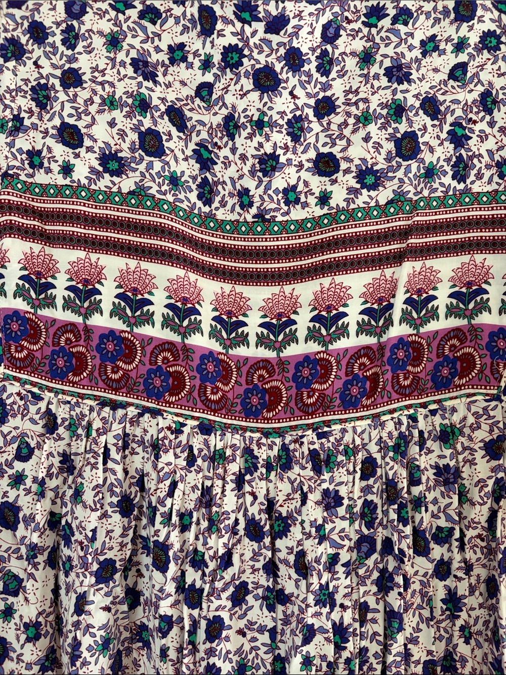 BOHO Rayon Folk Floral Tassel Midi Dress - Picture 4 of 7